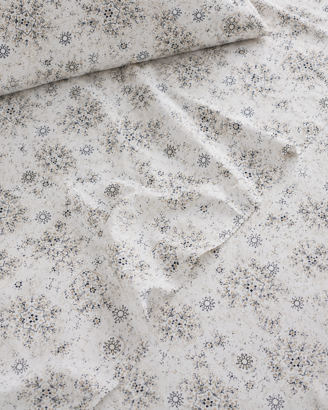 Faded Mosaic Percale Flat Bedsheet Set-300TC