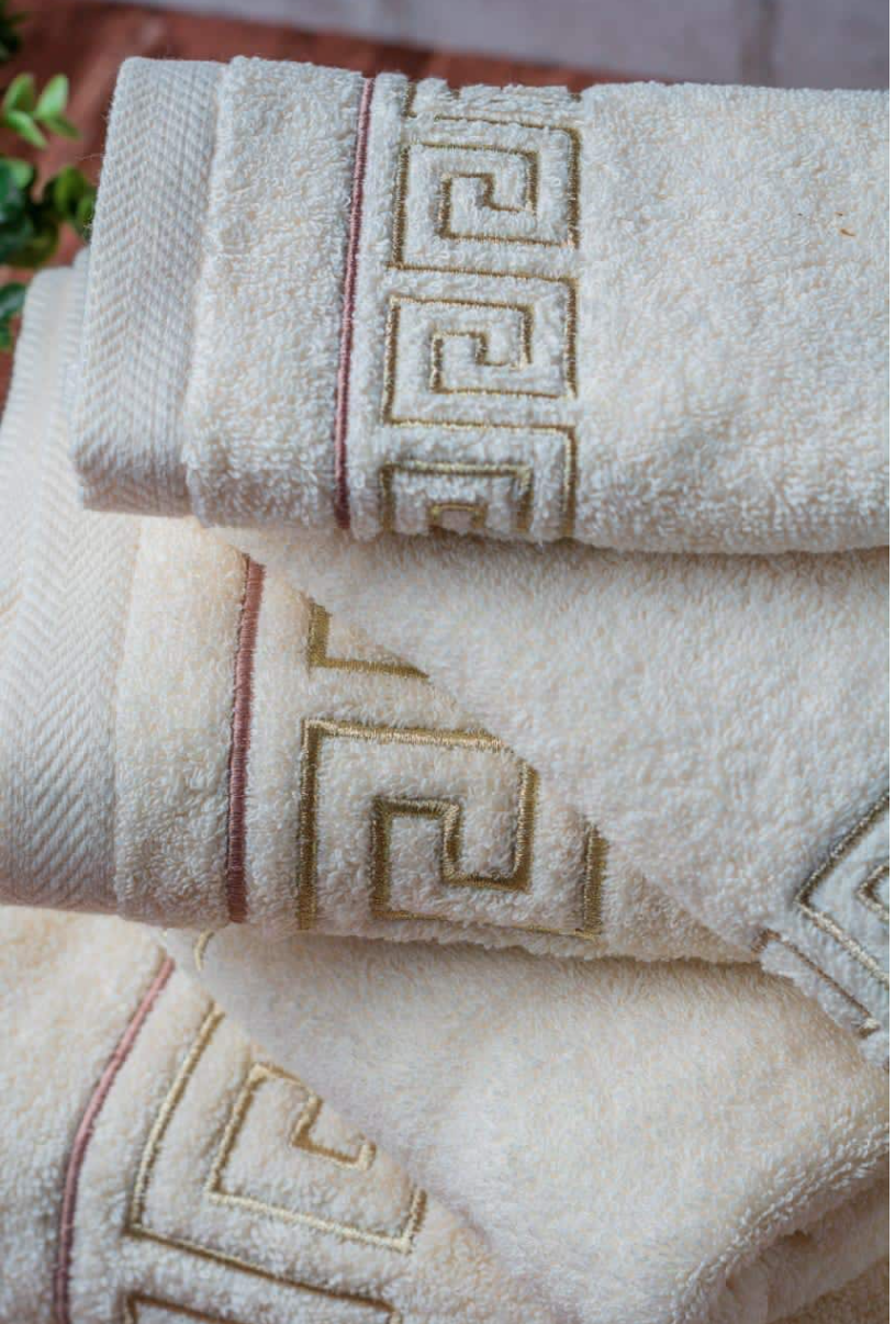 Versace Towel with Gold Embroidery