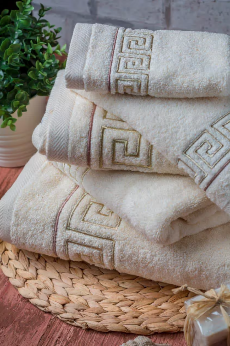 Versace Towel with Gold Embroidery