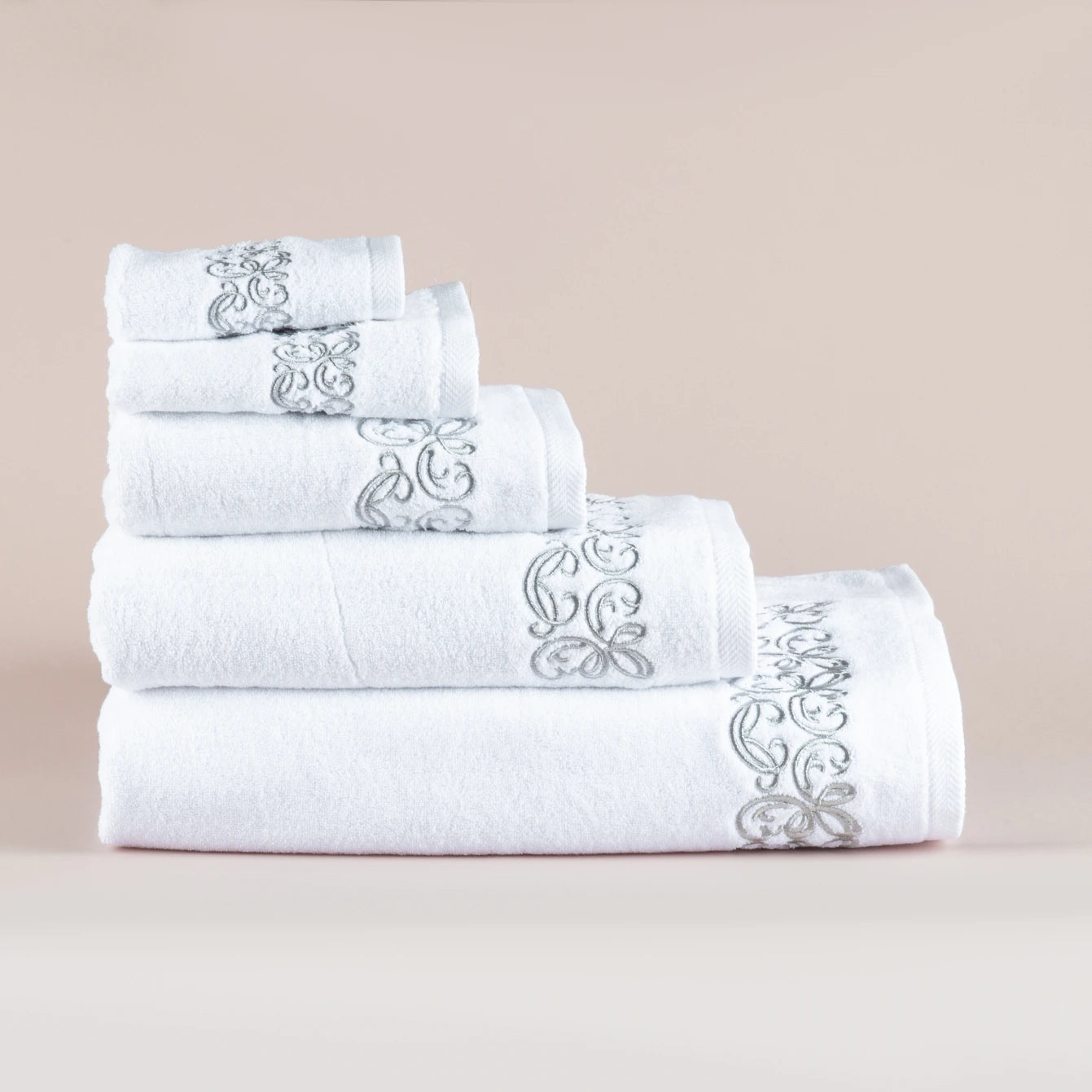 Selsela Towel with Silver Embroidery