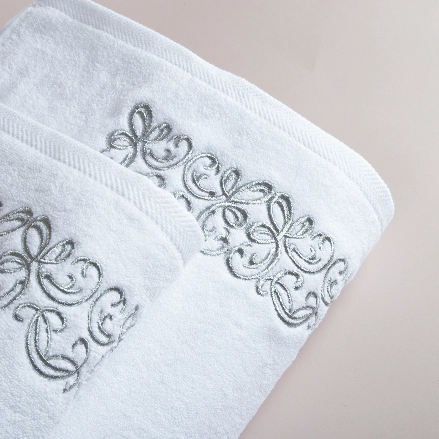 Selsela Towel with Silver Embroidery