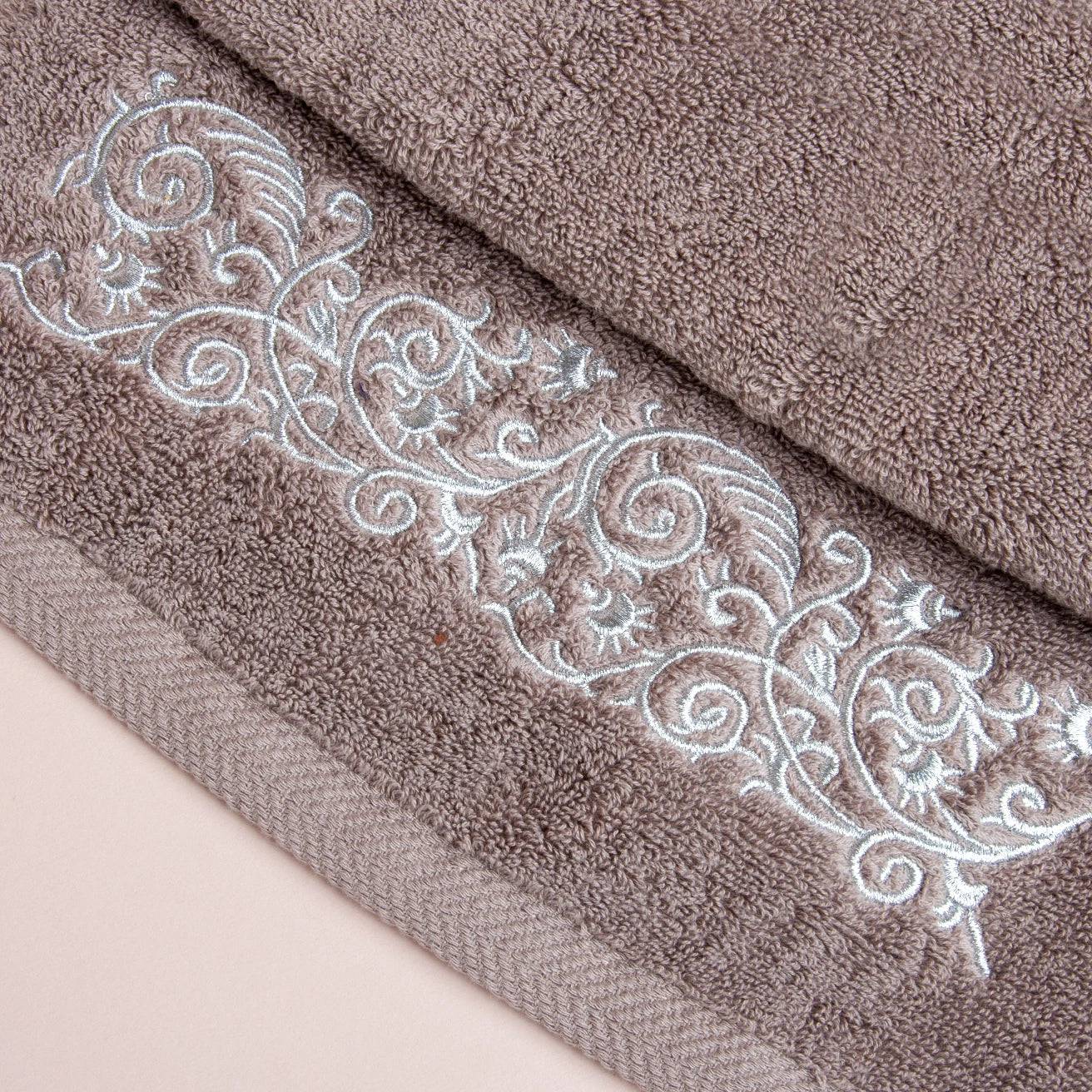 Kinar Towel with Silver Embroidery