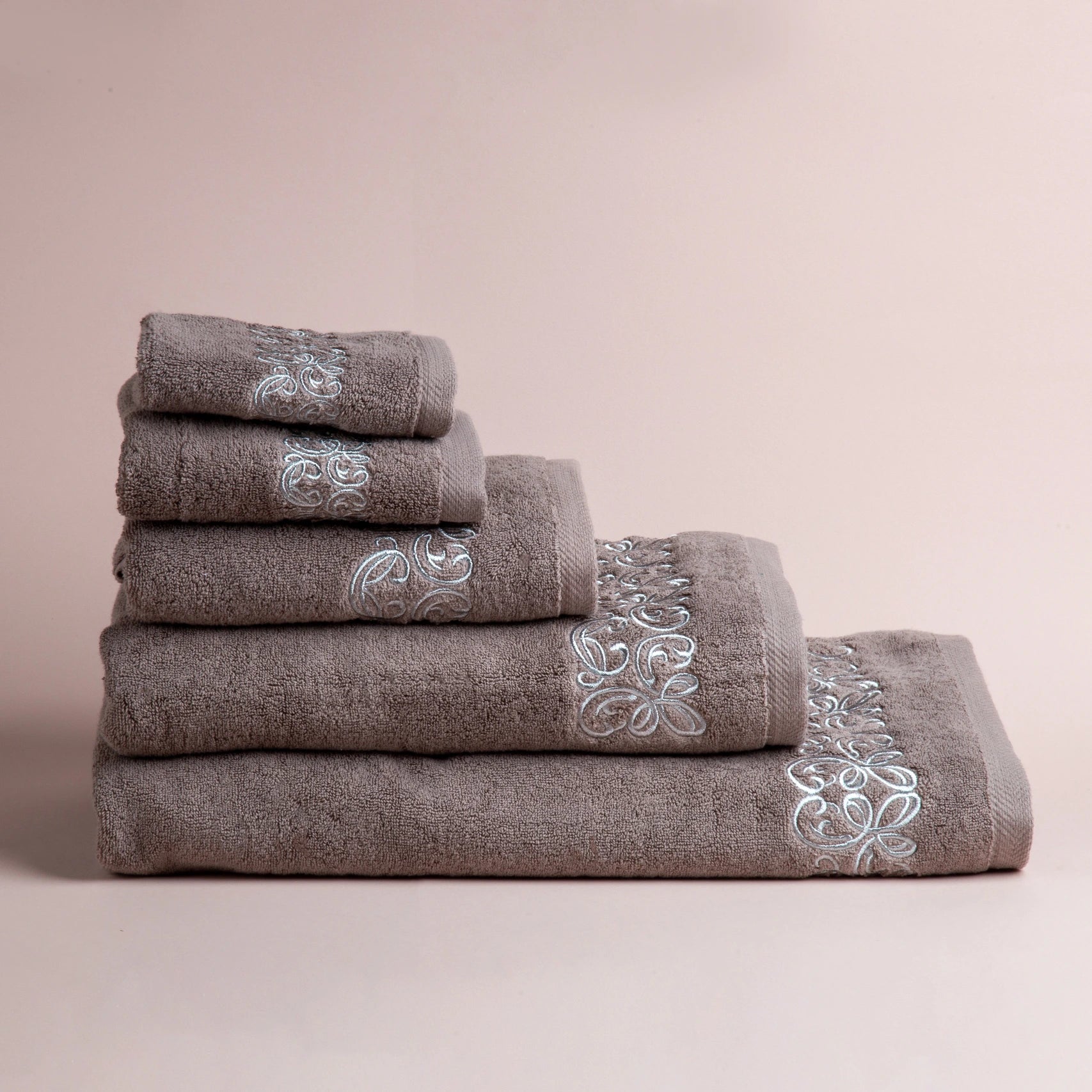 Selsela Towel with Silver Embroidery