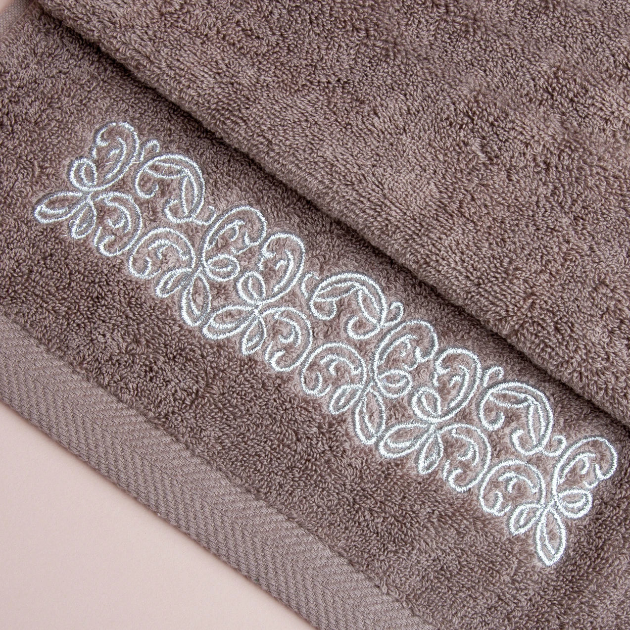 Selsela Towel with Silver Embroidery